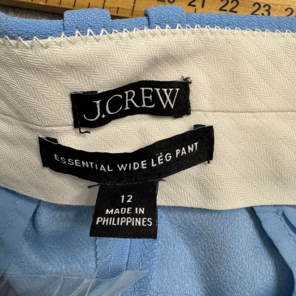 J. Crew Brand New Essential Wide Leg Pant Periwinkle Blue Pleated Size 12 NWT - Picture 7 of 10